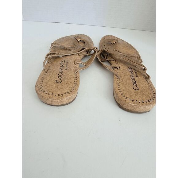 Coconuts by Matisse Womens Strappy Sandals Flat Slip On Beige Size 9/9.5 - Picture 5 of 6